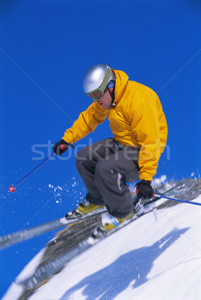 年輕女子 滑雪 雪 節日 假期 顏色 商業照片 © monkey_business