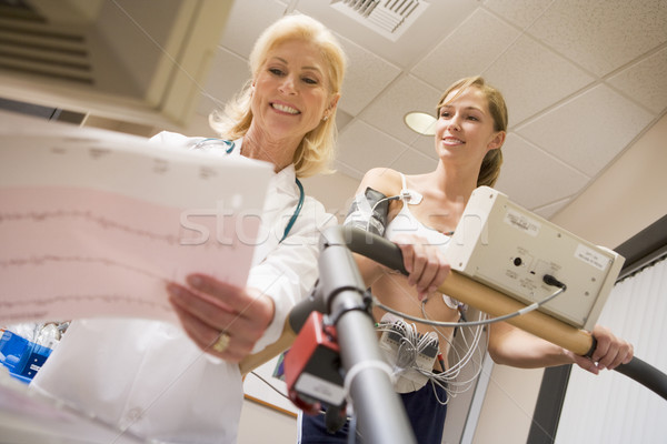 Doctor Monitoring The Heart-Rate Of Patient On A Treadmill Stock photo © monkey_business