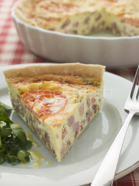 Quiche Lorraine with Watercress salad and Vinaigrette Stock photo © monkey_business