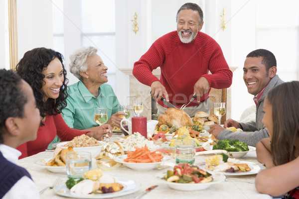 Aile tüm birlikte Noel akşam yemeği tablo Stok fotoğraf © monkey_business