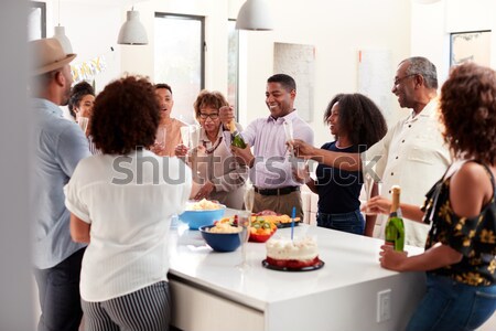 Stock photo: High school students eating in the school cafeteria