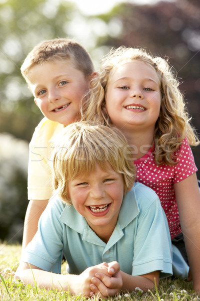 Stock photo: Children having fun in countryside