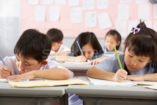 Group Of Students Working At Desks In Chinese School Classroom Stock photo © monkey_business