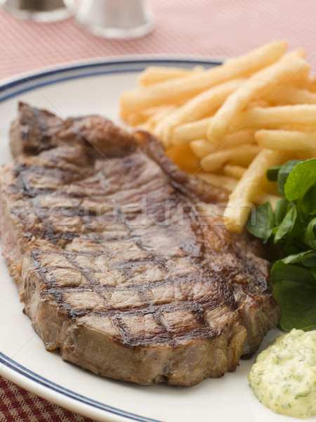 Steak Frite with Watercress and Barnaise Sauce Stock photo © monkey_business