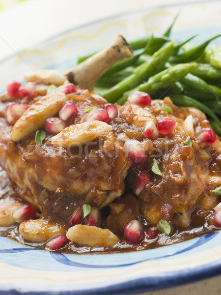 Breast of Chicken with Pomegranate and Almonds Stock photo © monkey_business