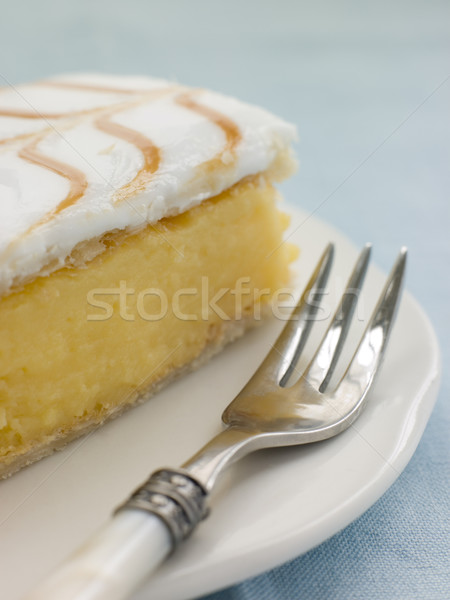 乳蛋糕 片 盤 叉 甜點 商業照片 © monkey_business