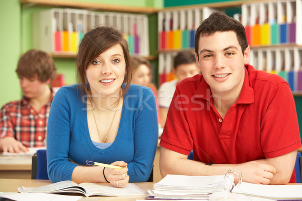 Adolescente estudantes estudar sala de aula menina estudante Foto stock © monkey_business