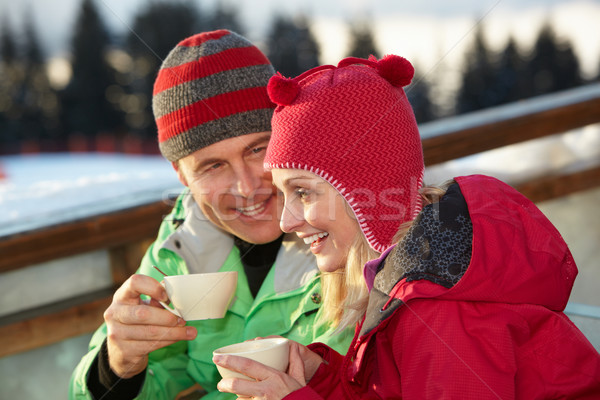 Couple Enjoying Hot Drink In Caf Stock photo © monkey_business