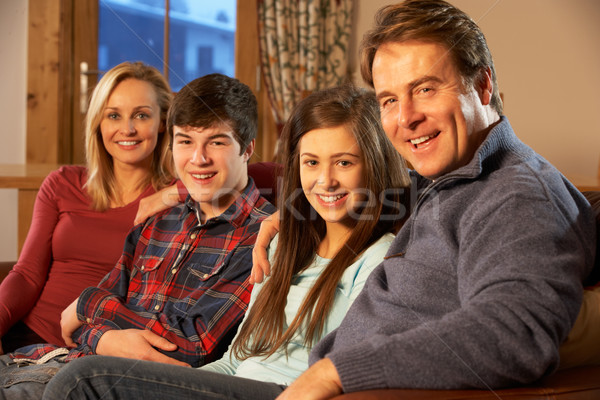Retrato família relaxante sofá juntos menina Foto stock © monkey_business