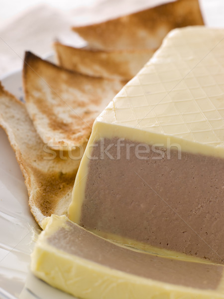 Stock photo: Chicken Liver and Foie Gras Parfait with Melba Toast