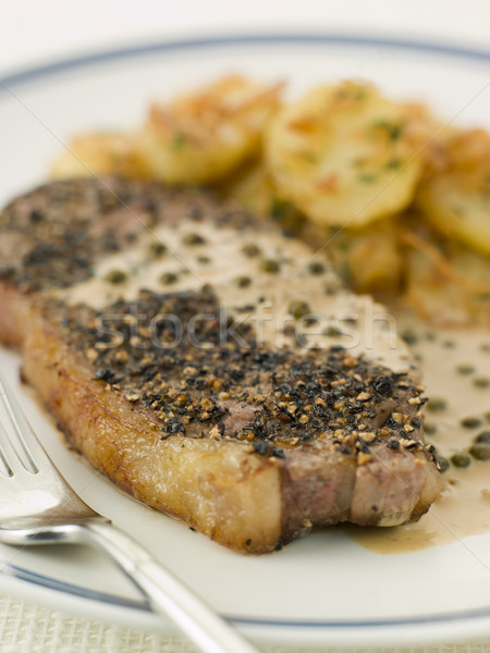 Steak au Poirve' with Saut Potatoes Stock photo © monkey_business