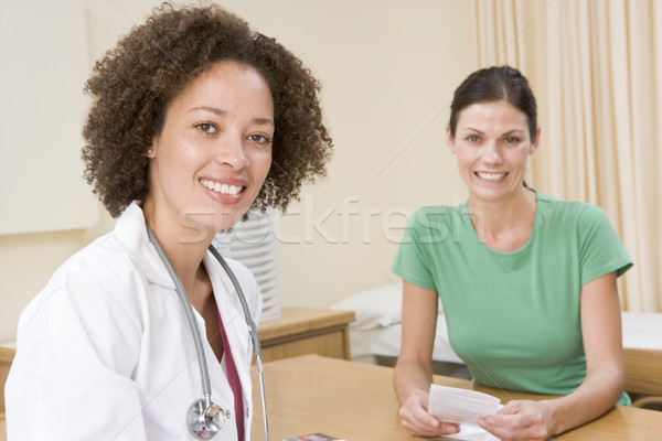 Nő orvosi rendelő mosolygó nő mosolyog orvos boldog Stock fotó © monkey_business