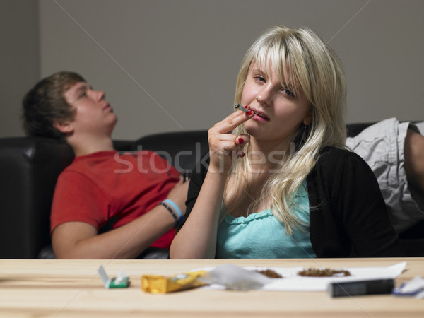 Teenage Couple Taking Drugs At Home Stock photo © monkey_business