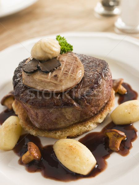 Stock photo: Tournedos Rossini with Cocotte Potatoes