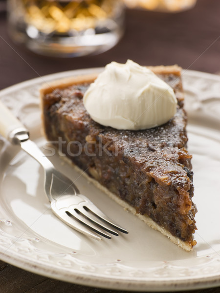 Whiskey and Dried Fruit Tart with Whipped Cream Stock photo © monkey_business