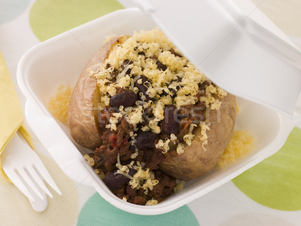 Baked Potato With Baked Beans In A Take Away Box Stock photo © monkey_business