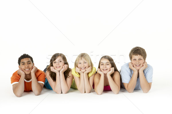 Gruppe fünf jungen Kinder Studio glücklich Stock foto © monkey_business