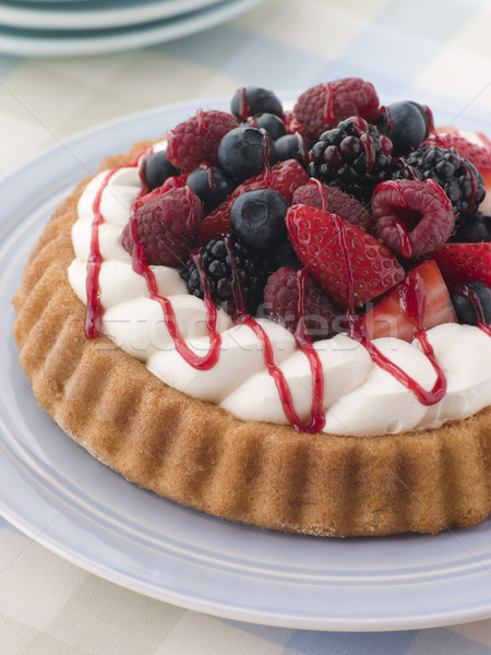 Whipped Cream and Berry Sponge Flan Stock photo © monkey_business