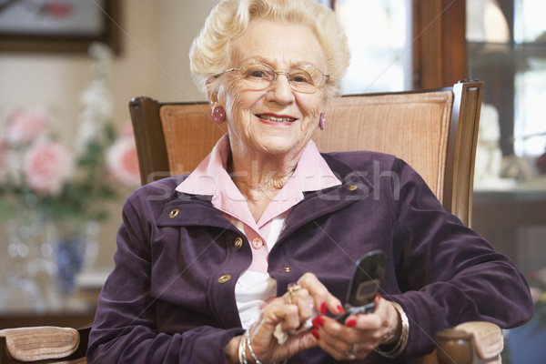 Stockfoto: Senior · vrouw · portret · ouderen · persoon