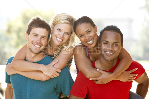 Stock photo: Group Of Young Friends Having Fun Together