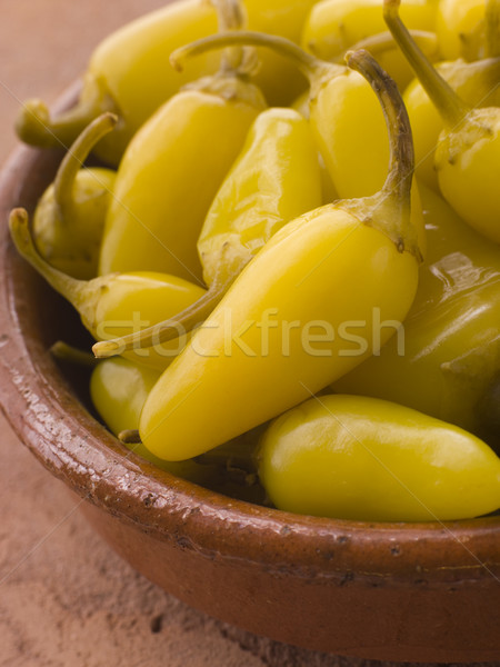 Pickled Californian Chillies in a Dish Stock photo © monkey_business