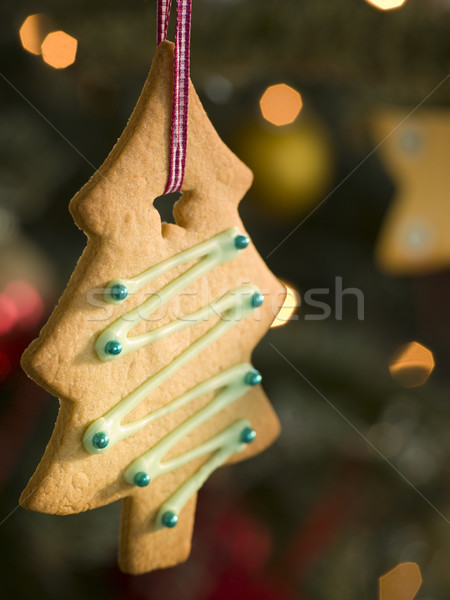 Stock photo: Hanging Christmas Tree Biscuit