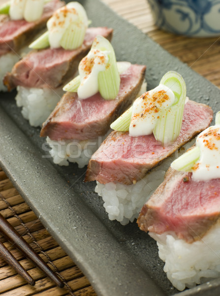 Carne raiz-forte wasabi creme prato carne Foto stock © monkey_business