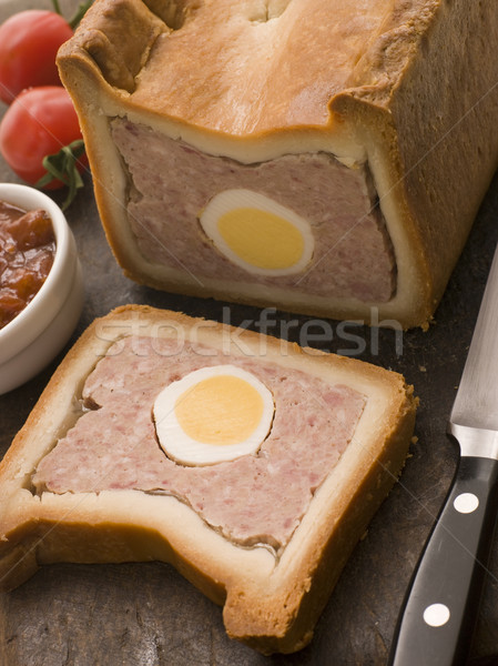 Cerdo huevo gala pie tomate alimentos Foto stock © monkey_business