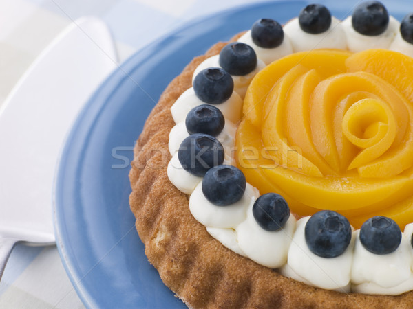 Whipped Cream Peach and Blueberry Sponge Flan Stock photo © monkey_business