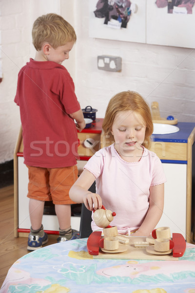 Two Young Children Playing Together at Montessori/Pre-School Stock photo © monkey_business