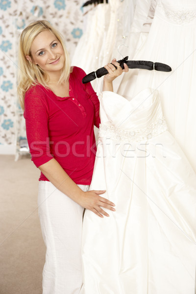 Braut Auswahl Hochzeitskleid Frau Mode Arbeit Stock foto © monkey_business