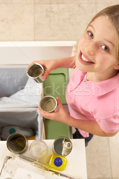 Young Girl Recyling Waste At Home Stock photo © monkey_business