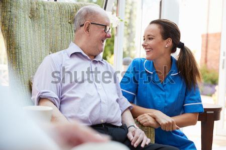Nurse Visiting Senior Male Patient At Home Stock photo © monkey_business