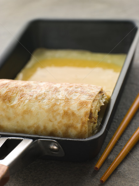 Rolled Dashi Omelette in a Square frying Pan Stock photo © monkey_business