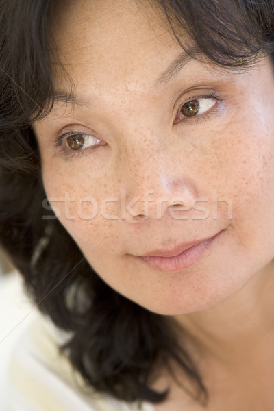 голову выстрел женщину мышления портрет азиатских Сток-фото © monkey_business