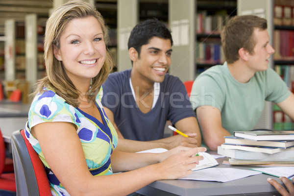 Collège élèves étudier ensemble bibliothèque femme [[stock_photo]] © monkey_business