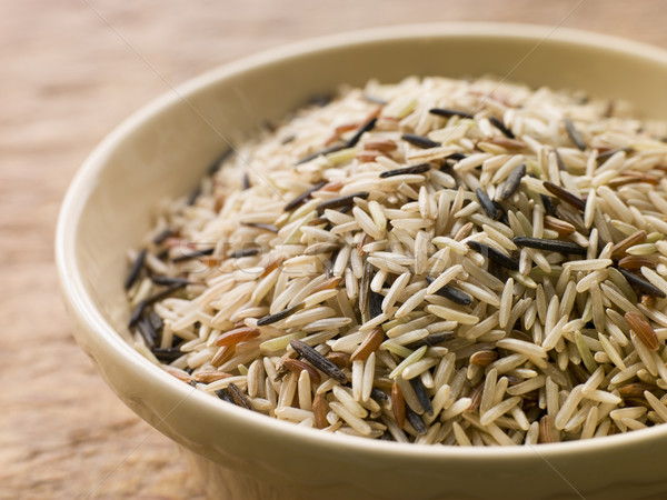Bowl Of Uncooked Wild, Basmati And Red Carmague Rice Stock photo © monkey_business