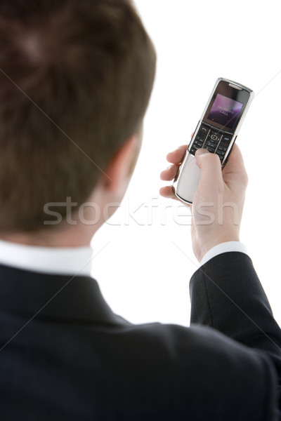 üzletember sms üzenetküldés üzlet férfi kommunikáció mobiltelefon Stock fotó © monkey_business