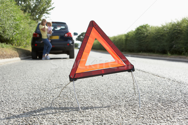 Mother And Daughter Broken Down On Country Road With Hazard Warn Stock photo © monkey_business