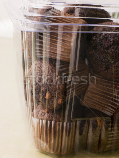 Double Chocolate Chip Muffins In A Plastic Box Stock photo © monkey_business