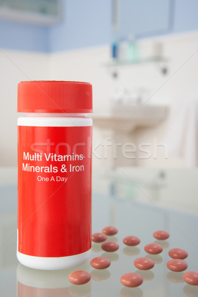 Vitamin pills on bathroom shelf Stock photo © monkey_business