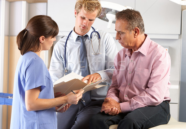 Male Patient Being Examined By Doctor And Intern Stock photo © monkey_business