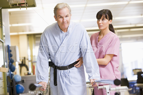 Stock foto: Krankenschwester · Patienten · Rehabilitation · medizinischen · Fuß · Farbe