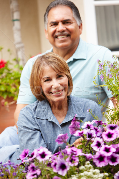 Couple de personnes âgées détente jardin couple plantes Homme [[stock_photo]] © monkey_business