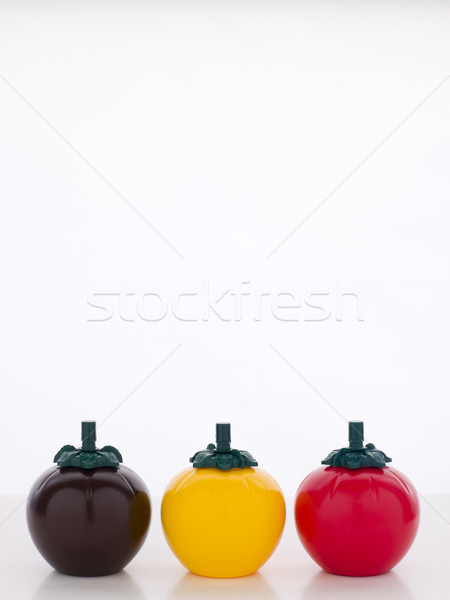 BBQ, Mustard And Ketchup Sauce Bottles, Three Tomato Shaped Sauc Stock photo © monkey_business