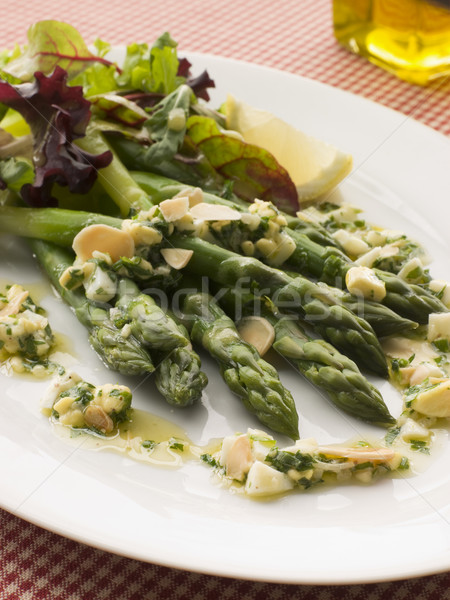 Asparagus Spears with Polonaise Vinaigrette and Salad Leaves Stock photo © monkey_business