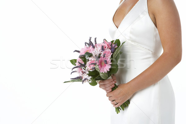 Stock fotó: Menyasszony · tart · virágcsokor · virágok · nő · szeretet