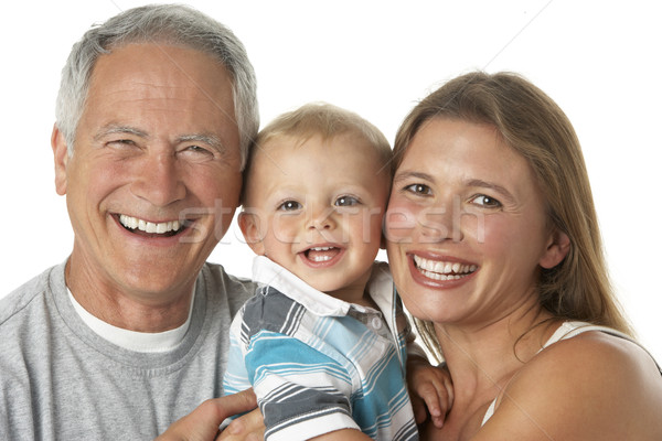 Portrait grand-père fille petit-fils heureux enfant [[stock_photo]] © monkey_business