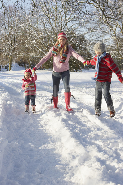 Mother Walking With Children Through Snowy Landscape Stock photo © monkey_business