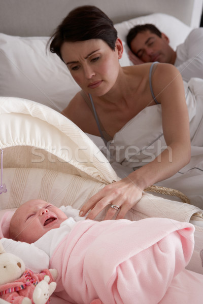 Newborn Baby Crying In Cot In Parents Bedroom Stock photo © monkey_business
